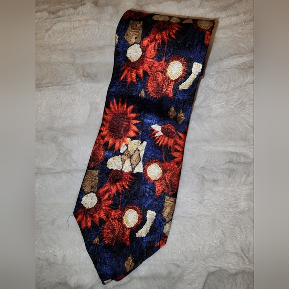 *Ermenegildo Zegna Red, Blue, & Cream Men's Tie* RET $250 - Picture 2 of 3